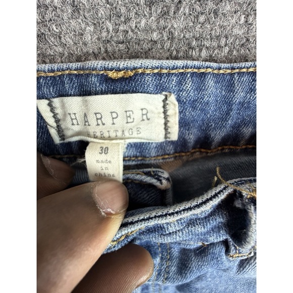 Francesca's Harper Heritage High Rise Flare Patchwork Jeans Womens 30 Denim - Picture 2 of 8